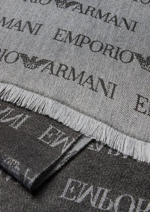 Sciarpa con Scritta Emporio Armani / Grigio - Ideal Moda