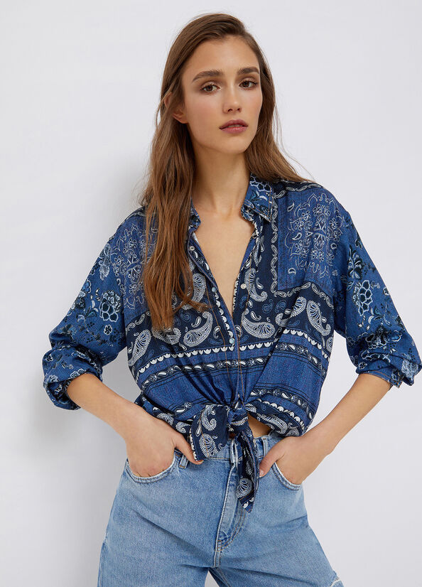 Camicia Liu Jo con Stampa / Blu - Ideal Moda