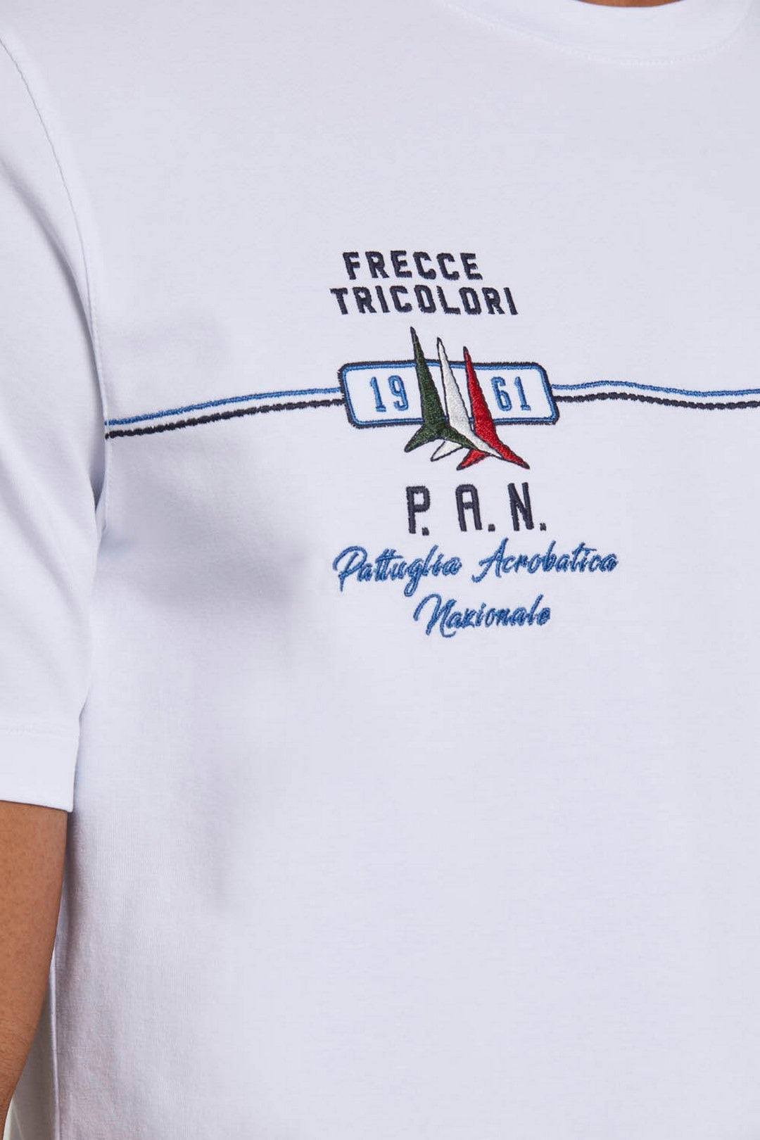 T-Shirt Aeronautica Militare con Ricami / Bianco - Ideal Moda