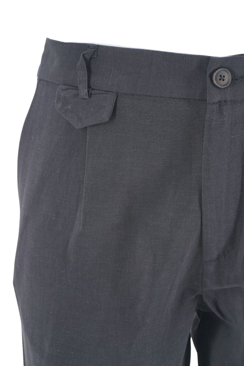 Pantalone in Cotone e Lino / Nero - Ideal Moda
