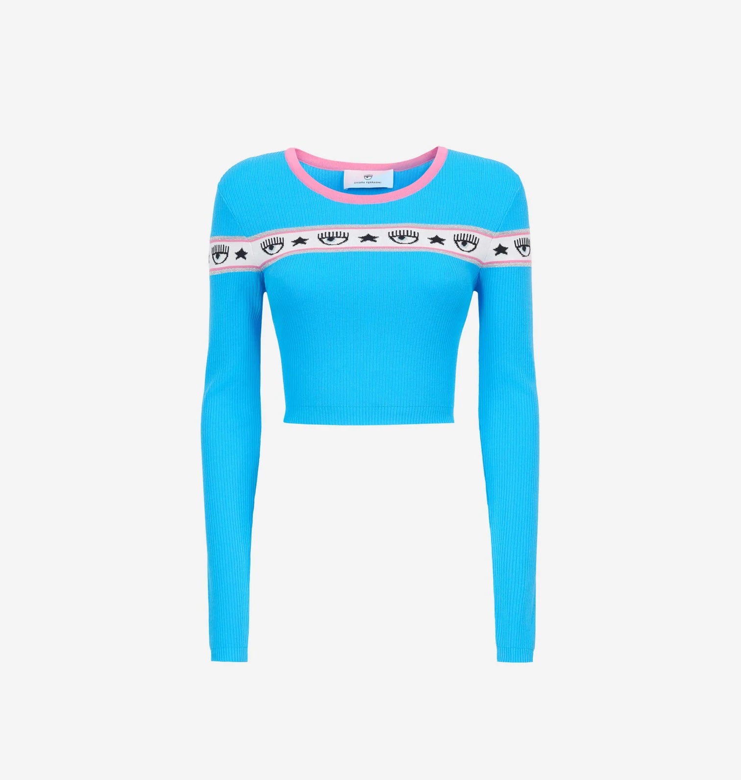 Maglia Chiara Ferragni con Logo / Azzurro - Ideal Moda