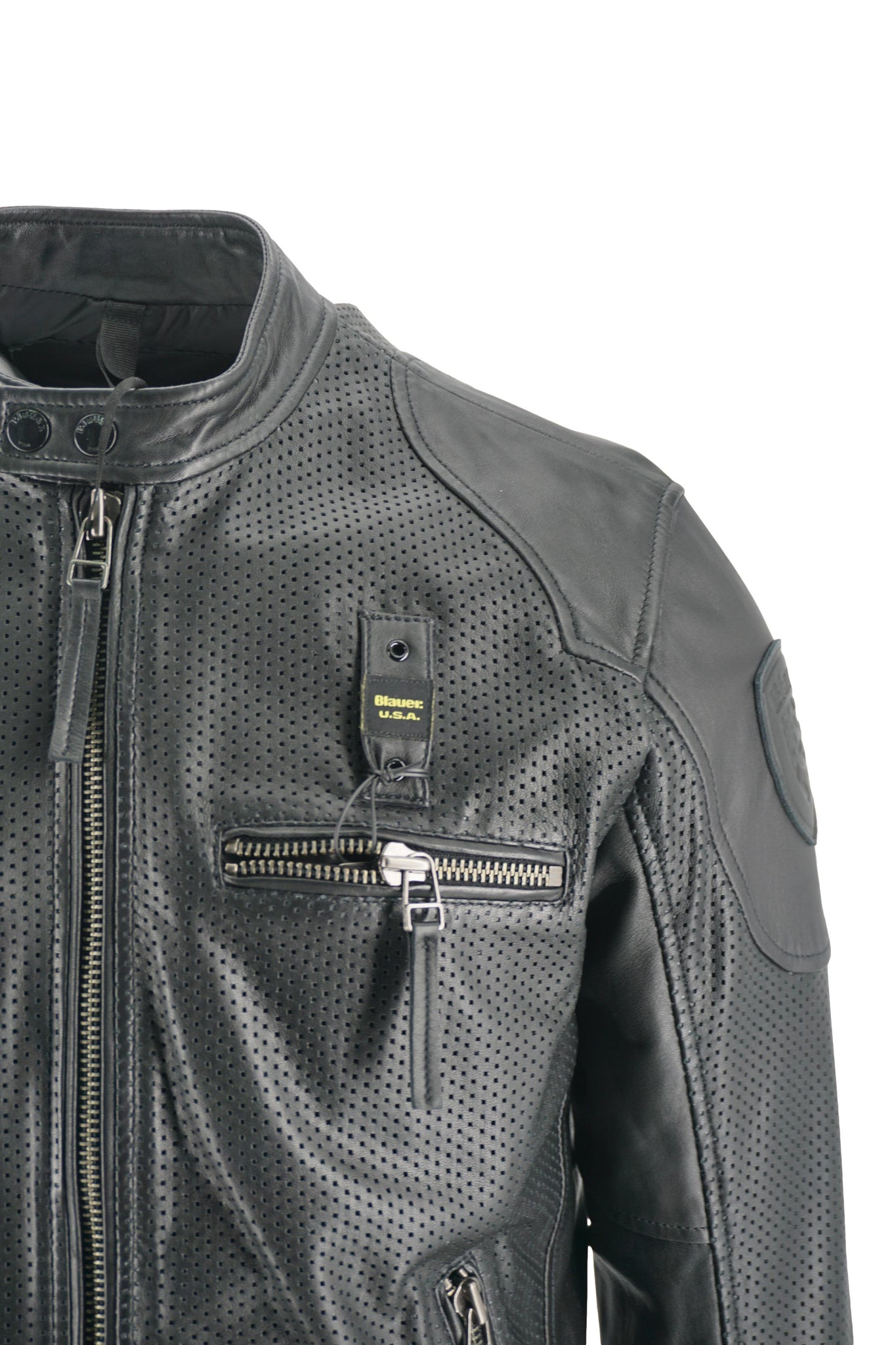 Giubbino in Pelle Blauer / Nero - Ideal Moda