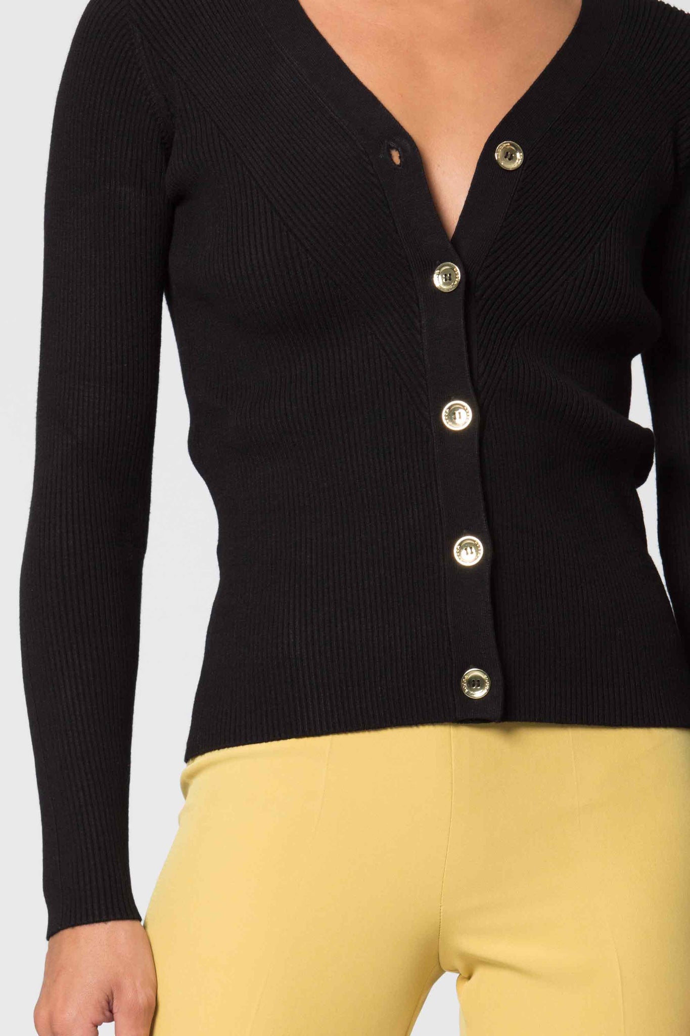 Cardigan con Bottoni Kocca / Nero - Ideal Moda
