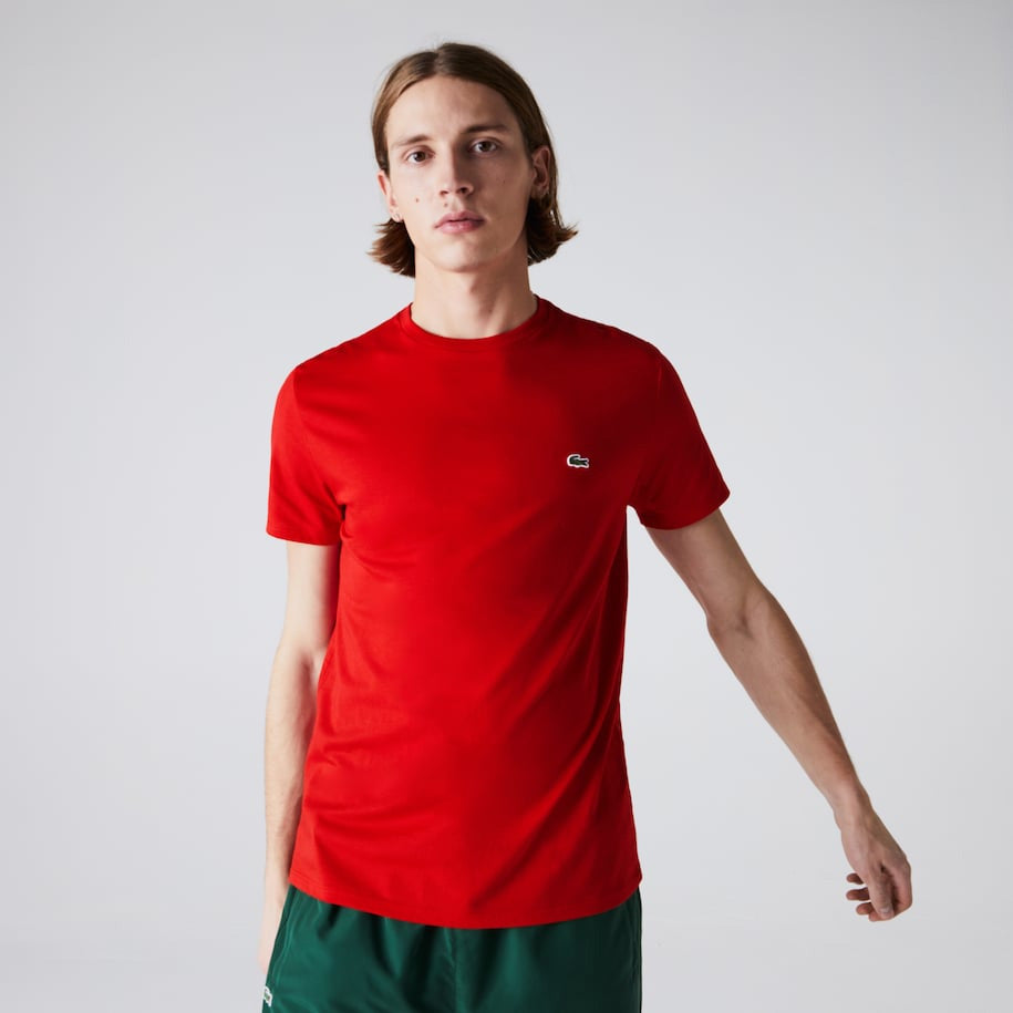 T-shirt a girocollo in jersey di cotone Pima / Rosso - Ideal Moda