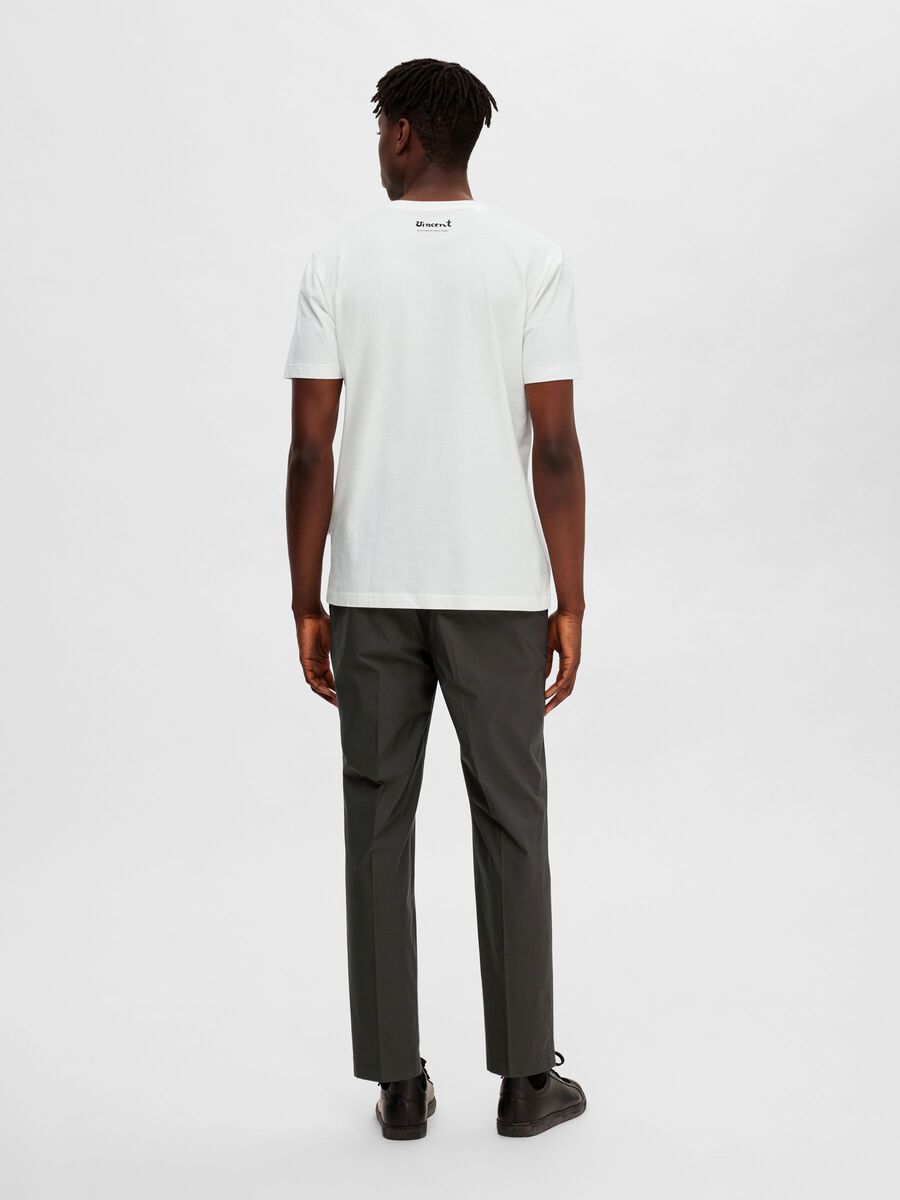 T-Shirt con Stampa Selected / Bianco - Ideal Moda