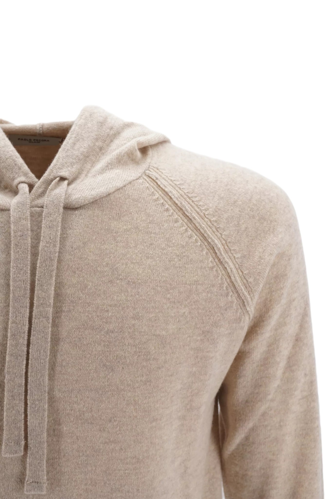 Maglia in Lana con Cappuccio Paolo Pecora / Beige - Ideal Moda