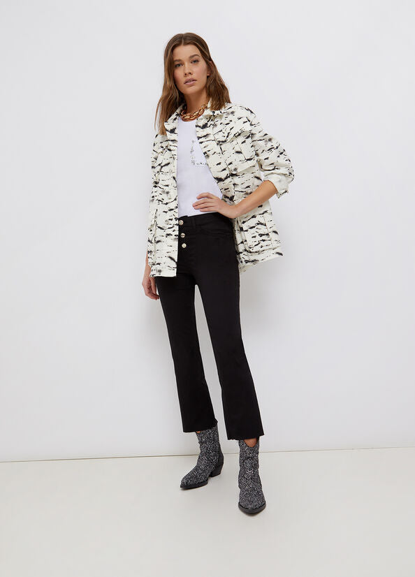 Pantalone Liu Jo con Bottoni Gioiello / Nero - Ideal Moda