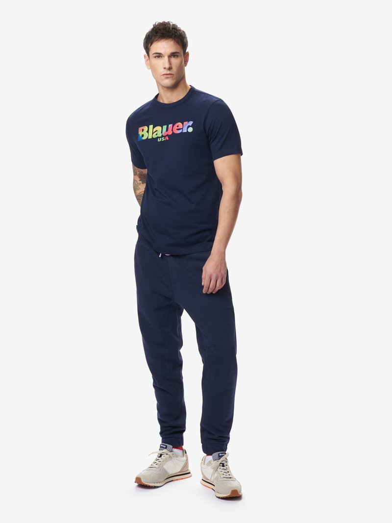 T-Shirt Blauer in Cotone / Blu - Ideal Moda