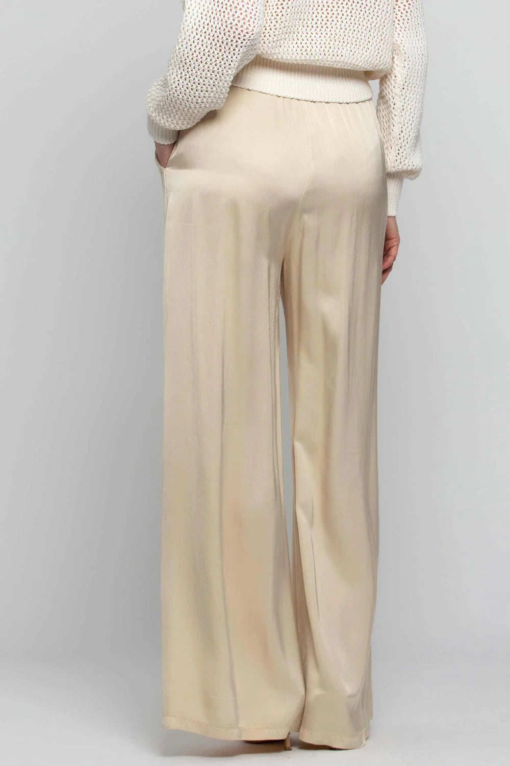 Pantalone Palazzo con Coulisse Kocca / Beige - Ideal Moda