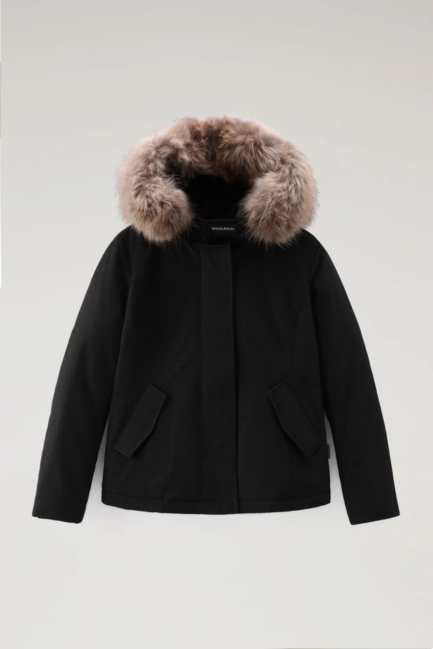 Arctic Parka Corto con Pelliccia Woolrich / Nero - Ideal Moda