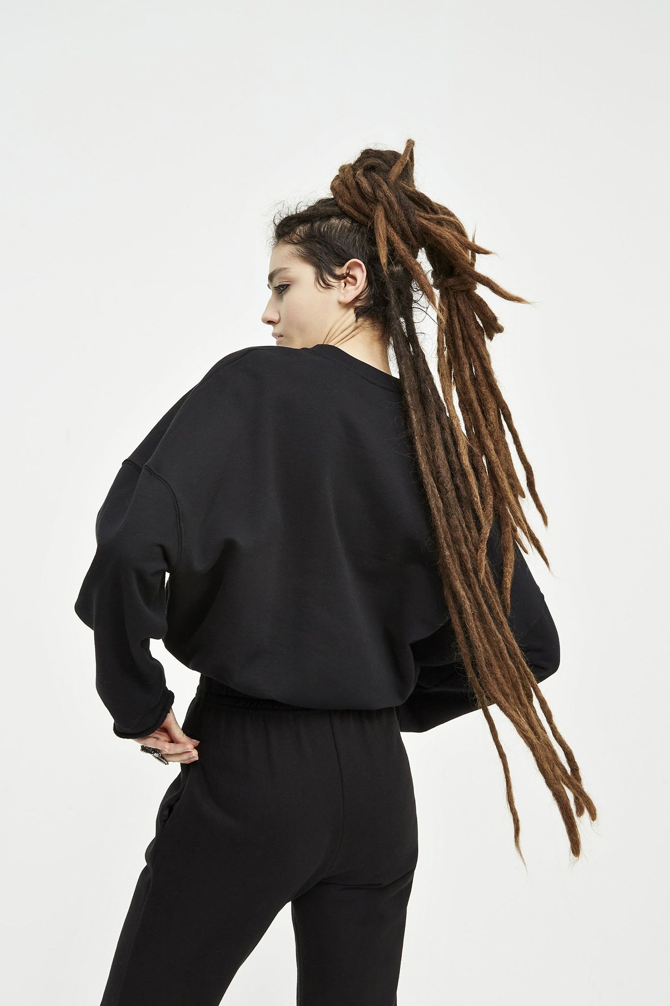 Felpa Aniye By Crop / Nero - Ideal Moda
