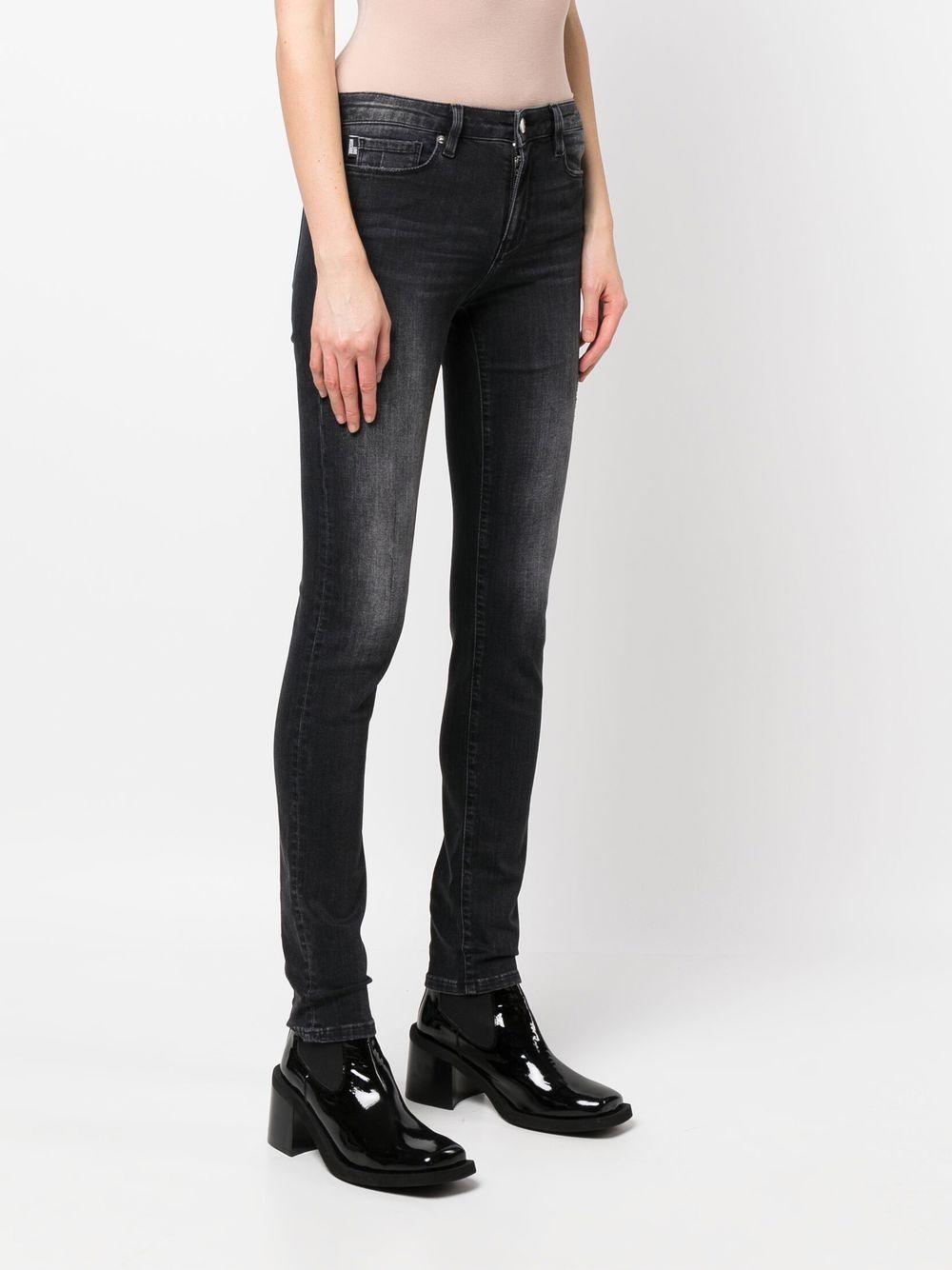 Jeans Skinny con Logo Love Moschino / Grigio - Ideal Moda