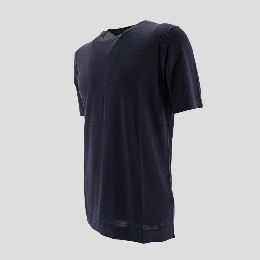 T-Shirt in Tricot di Puro Cotone / Blu - Ideal Moda