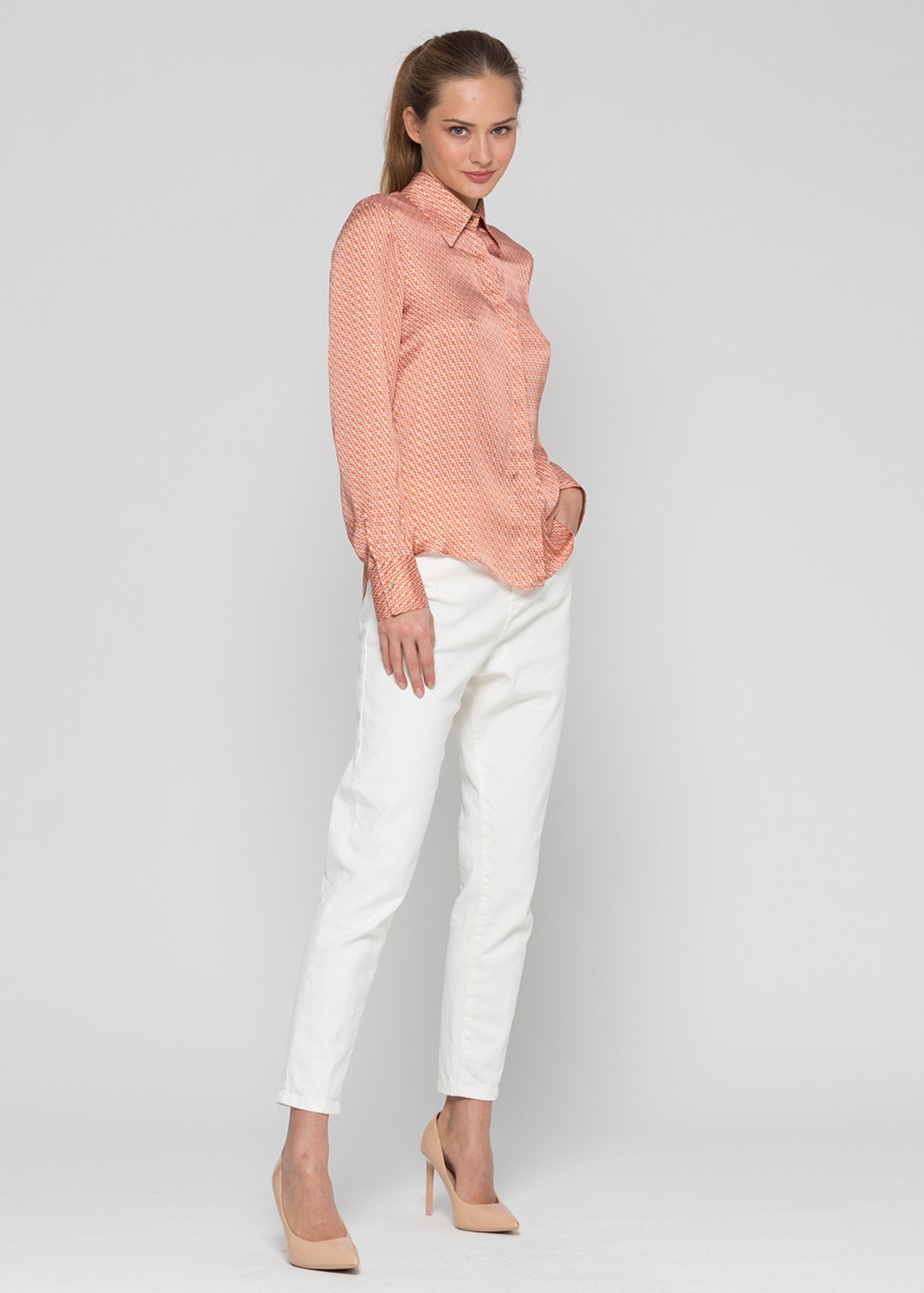 Camicia in raso fantasia / Multicolor - Ideal Moda