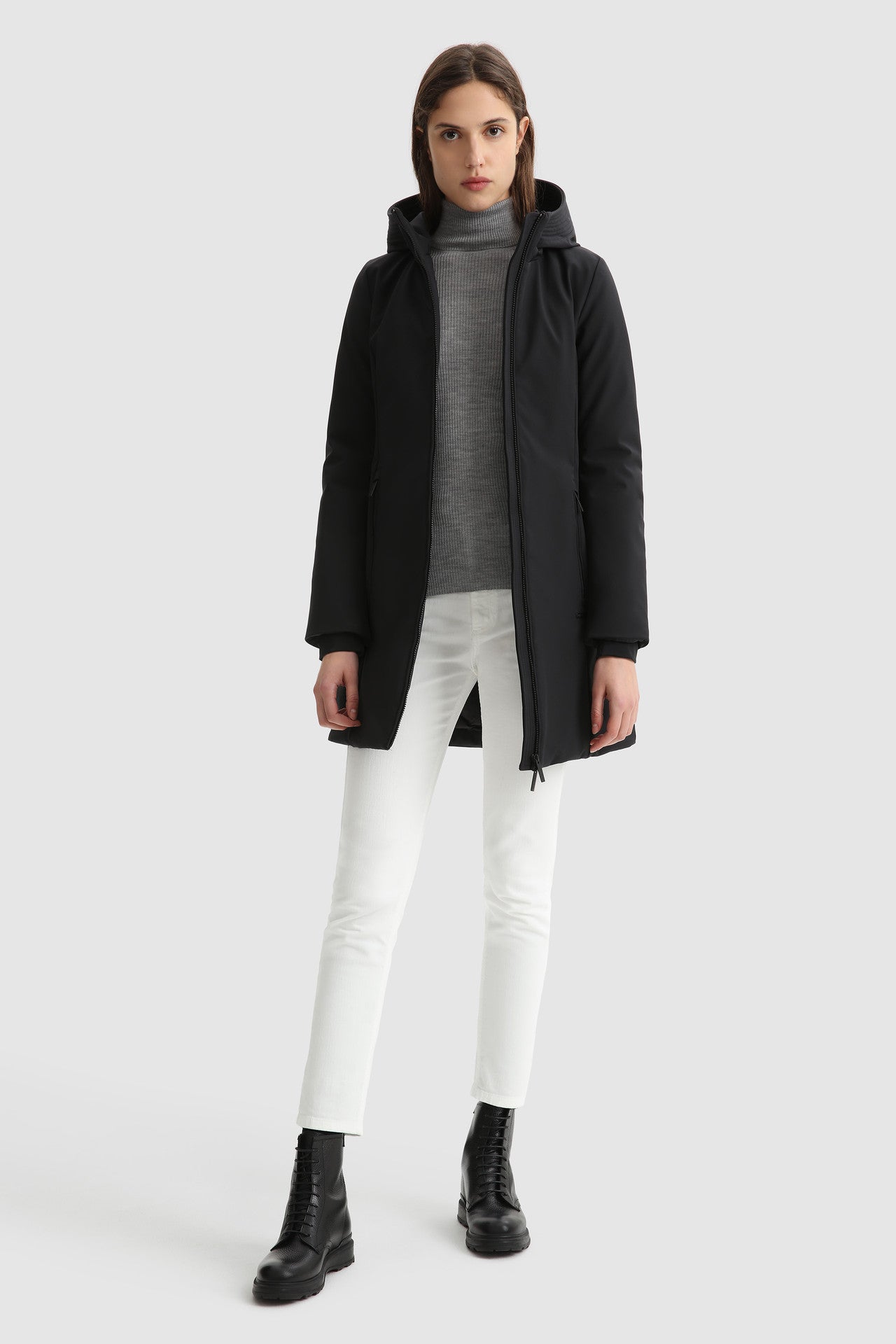 Parka Woolrich in Soft Shell / Nero - Ideal Moda