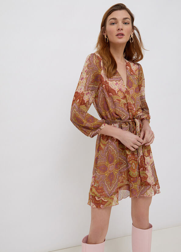 Abito Corto con Stampa Liu Jo / Marrone - Ideal Moda