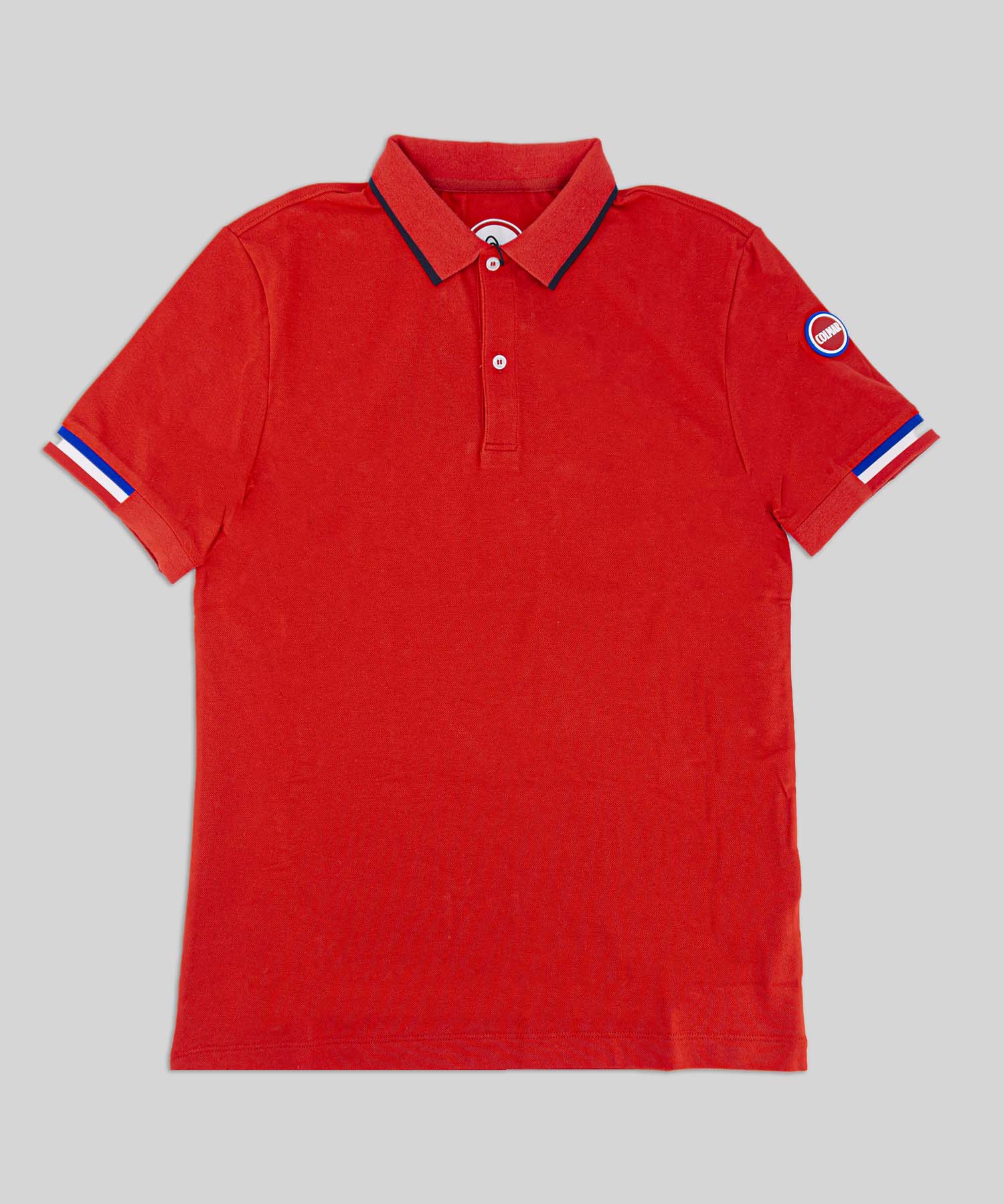 Polo in Piquè con Colletto a Contrasto / Rosso - Ideal Moda