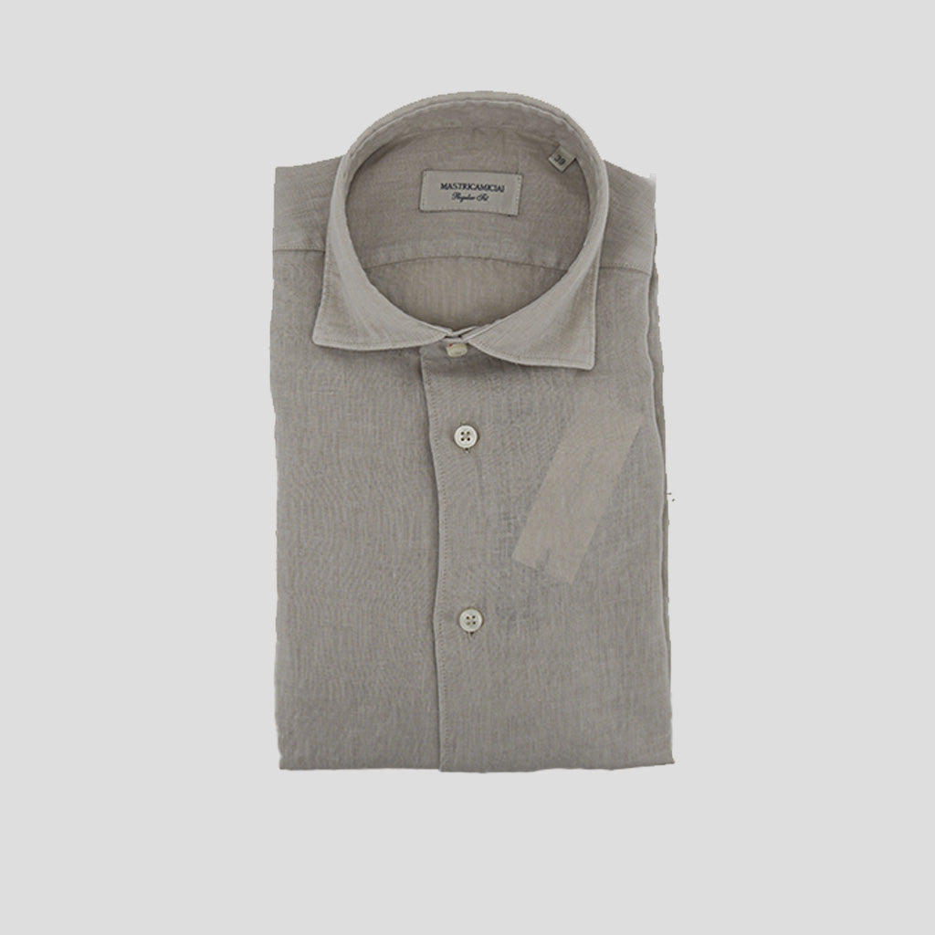 Camicia in Puro Lino / Beige - Ideal Moda