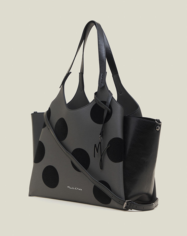 Borsa con Fantasia a Pois Manila Grace / Grigio - Ideal Moda