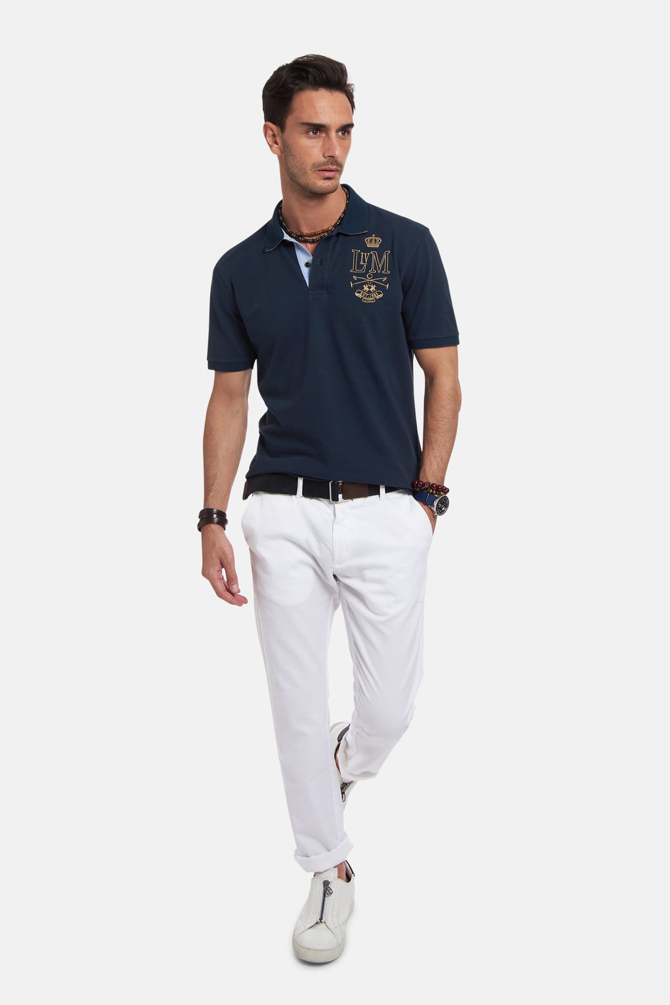 Polo Mezze Maniche in Piquet / Blu - Ideal Moda