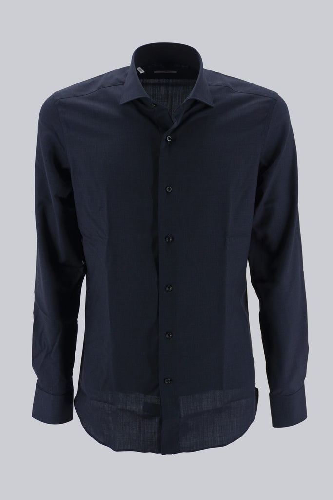 Camicia in Lana Merino / Blu - Ideal Moda