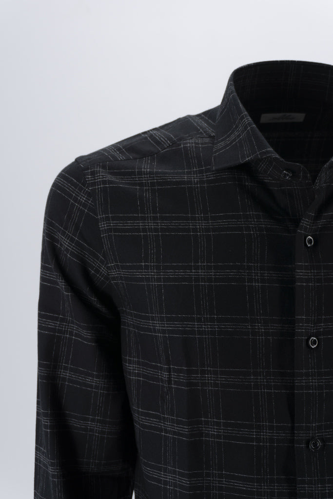 Camicia in Cotone a Fantasia / Nero - Ideal Moda