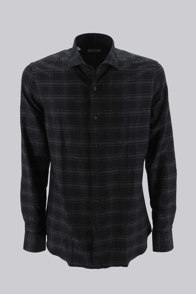 Camicia in Cotone a Fantasia / Nero - Ideal Moda