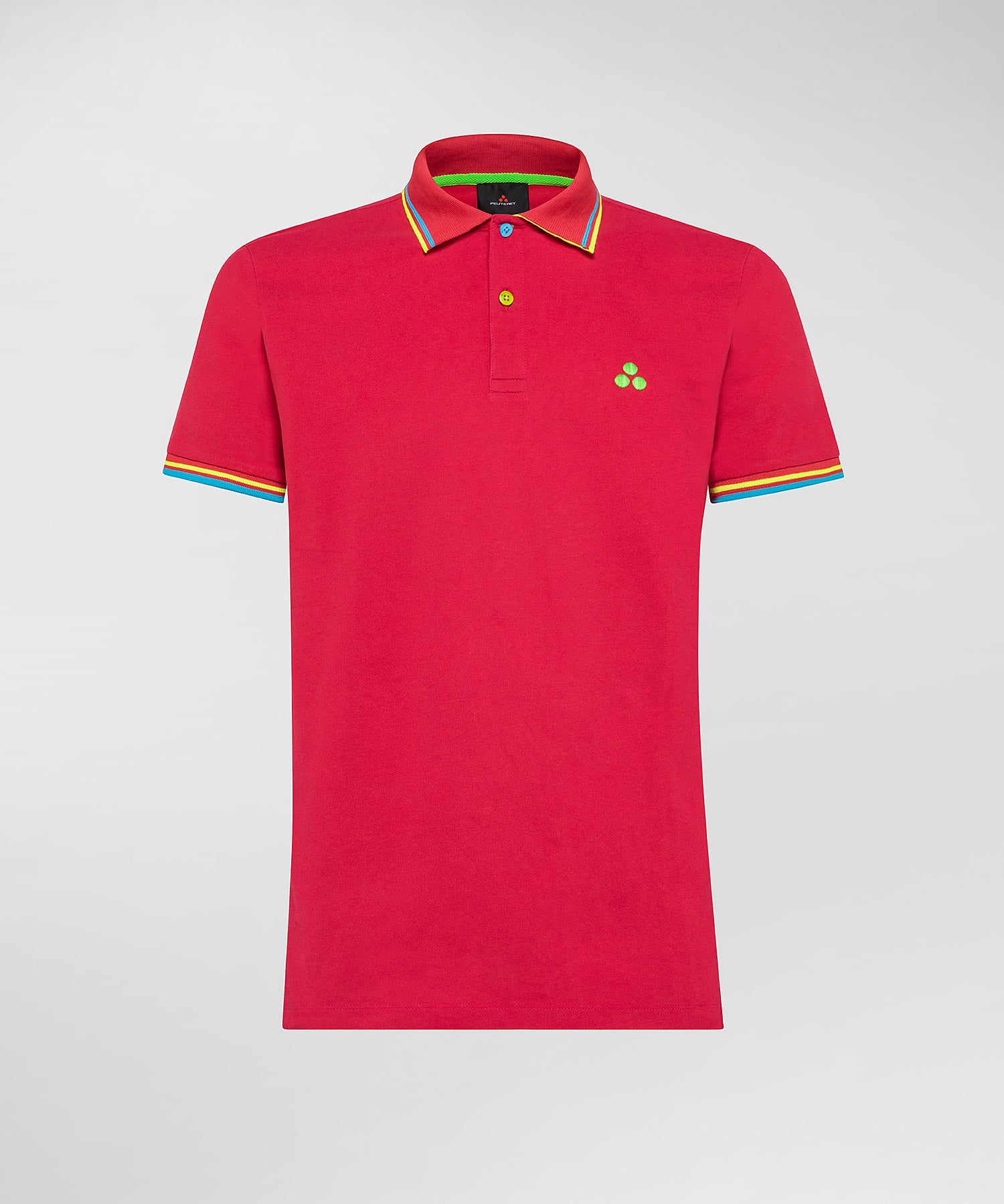 Polo in Piquet con Dettagli Fluorescenti / Rosso - Ideal Moda