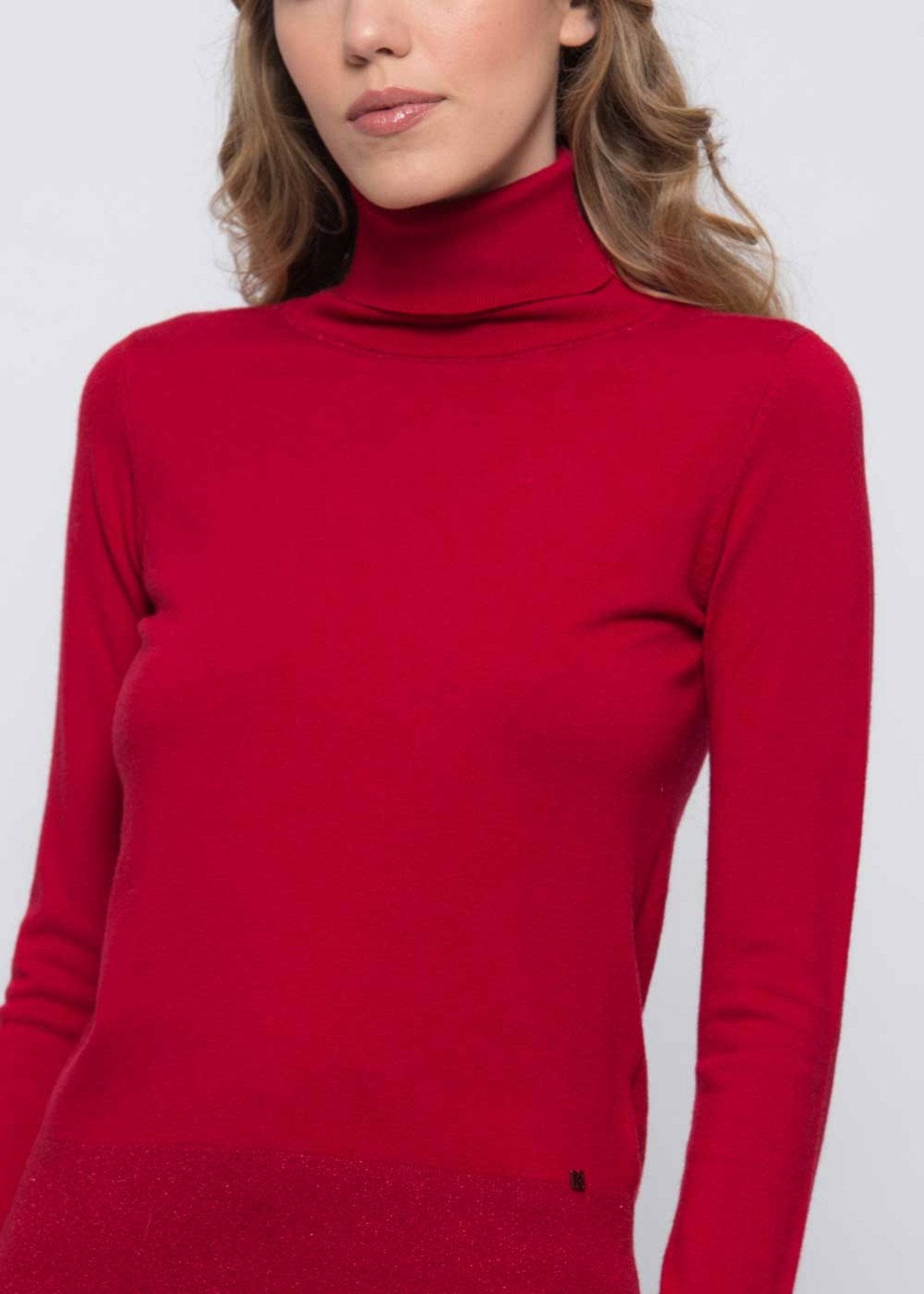 Maglia Kocca a Collo Alto / Rosso - Ideal Moda