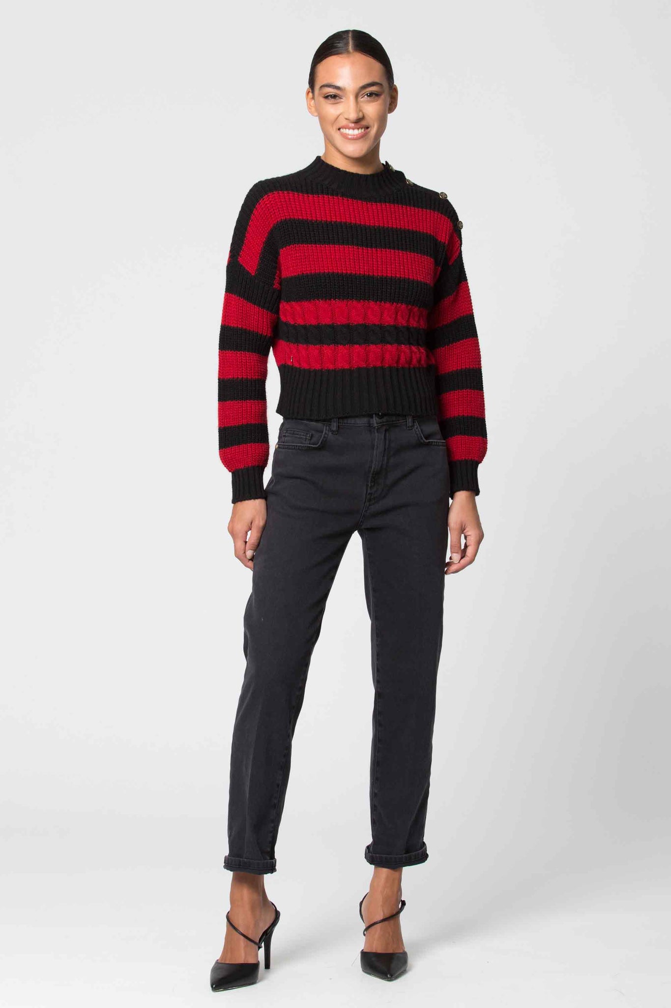 Maglia con Fantasia a Righe Kocca / Rosso - Ideal Moda