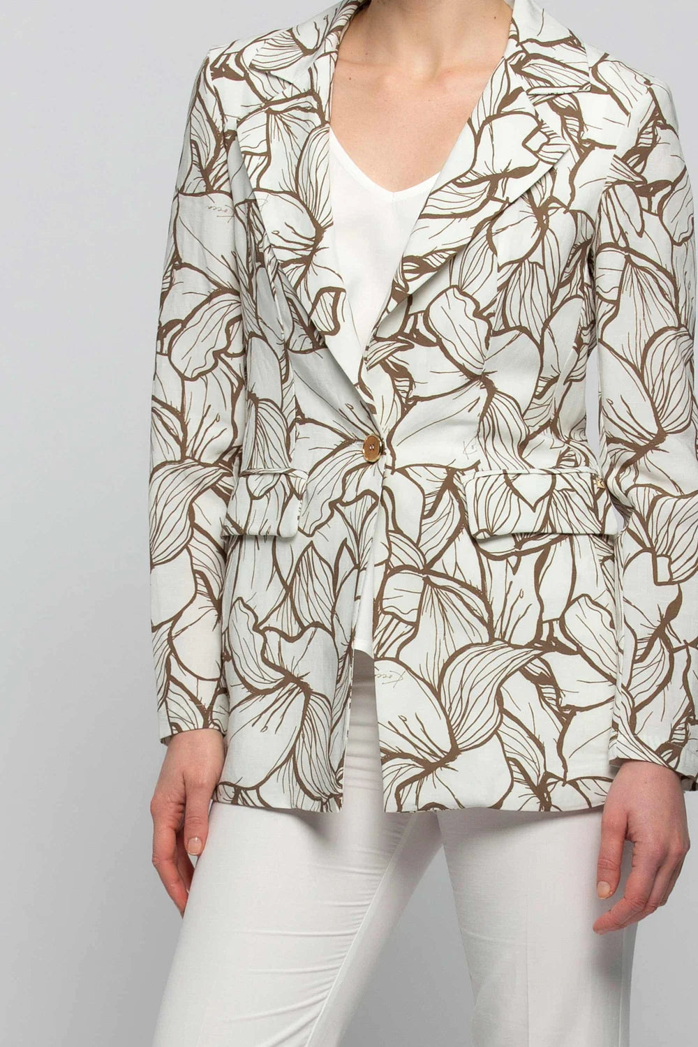 Giacca con Fantasia Kocca / Bianco - Ideal Moda