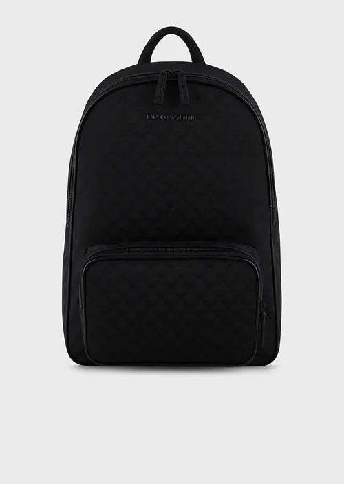 Zaino in Nylon con Logo Emporio Armani / Nero - Ideal Moda