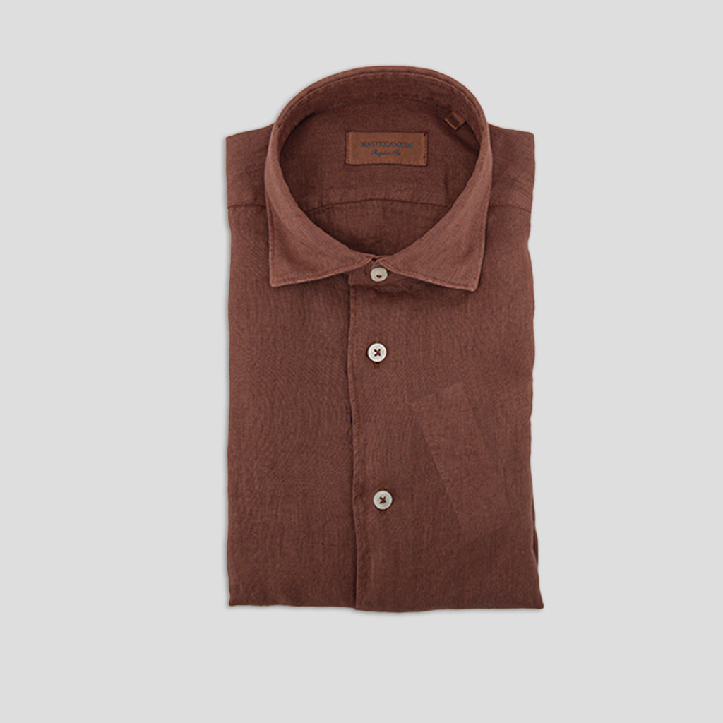 Camicia in Puro Lino / Rosso - Ideal Moda