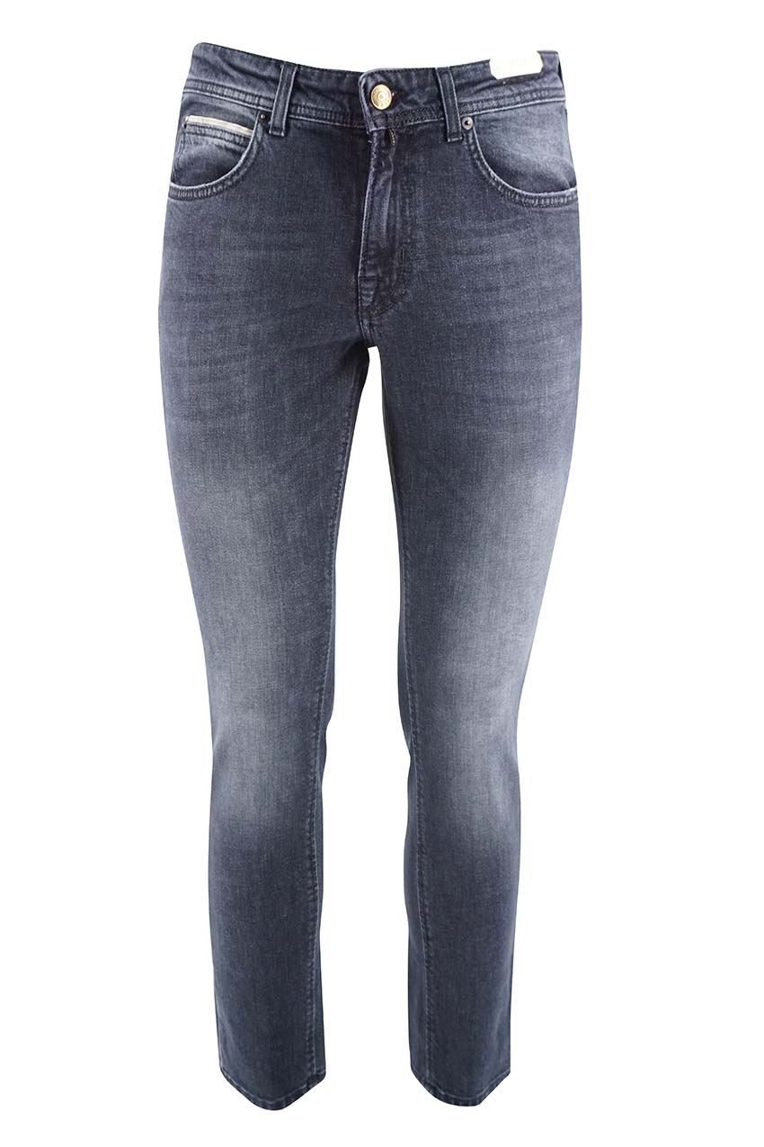 Jeans Scuro Slim Fit Briglia / Grigio - Ideal Moda
