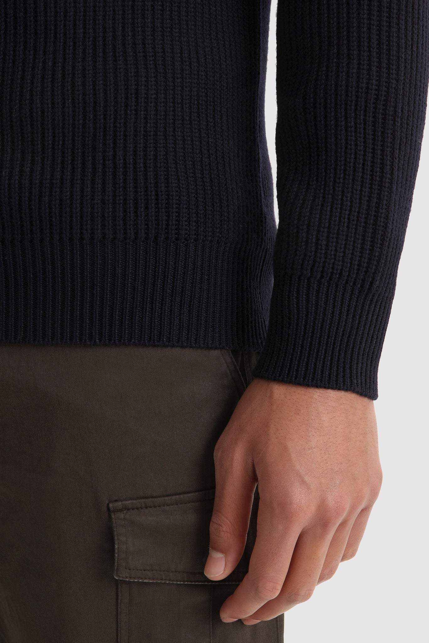 Maglione Woolrich a coste / Blu - Ideal Moda