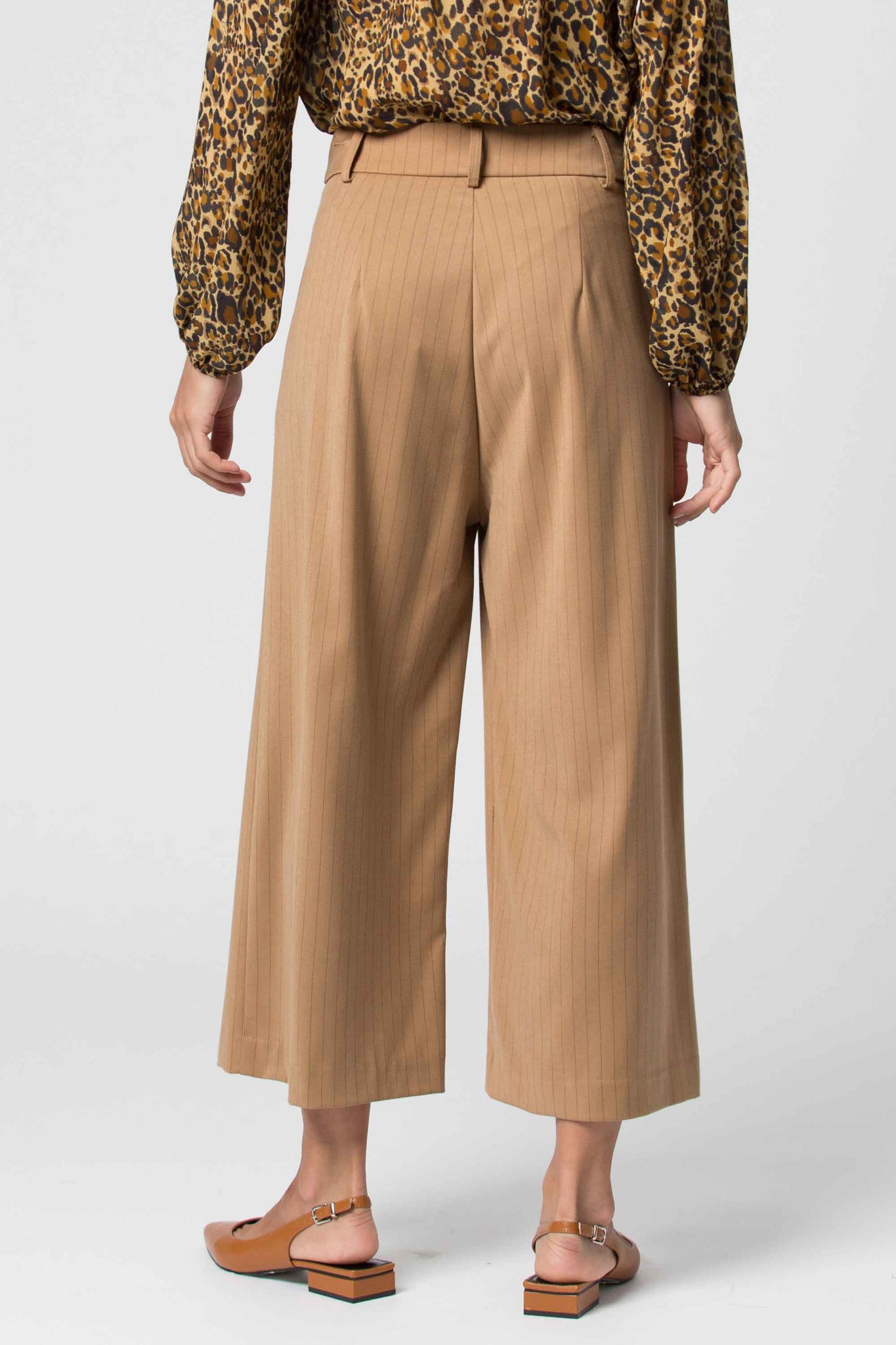 Pantalone a Righe Koca / Beige - Ideal Moda