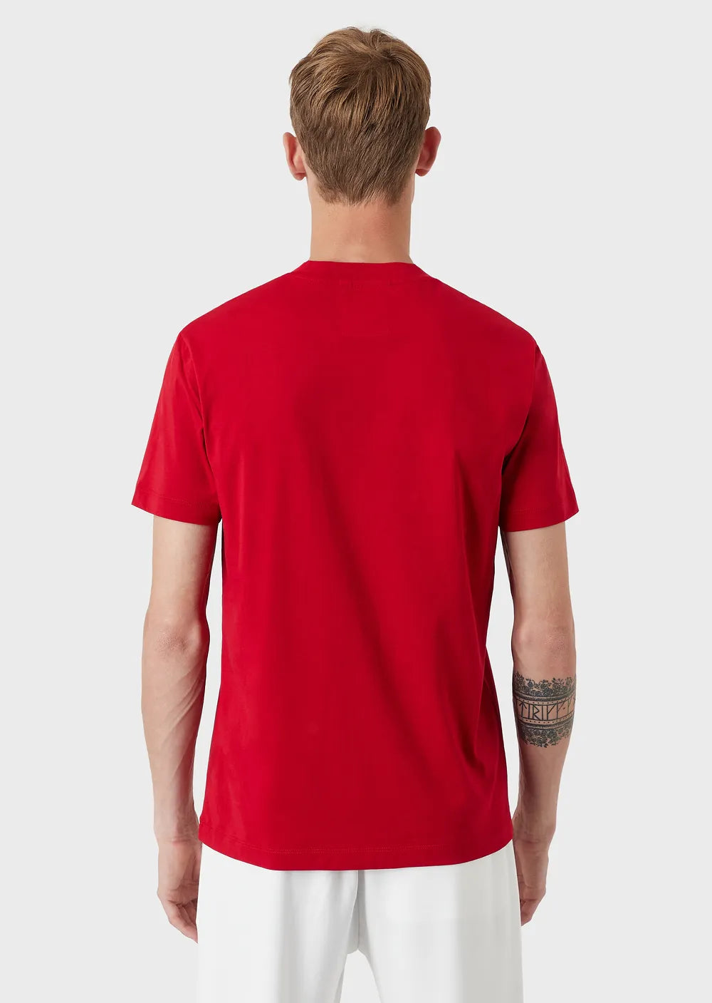 T-Shirt in Pima con Logo Emporio Armani / Rosso - Ideal Moda