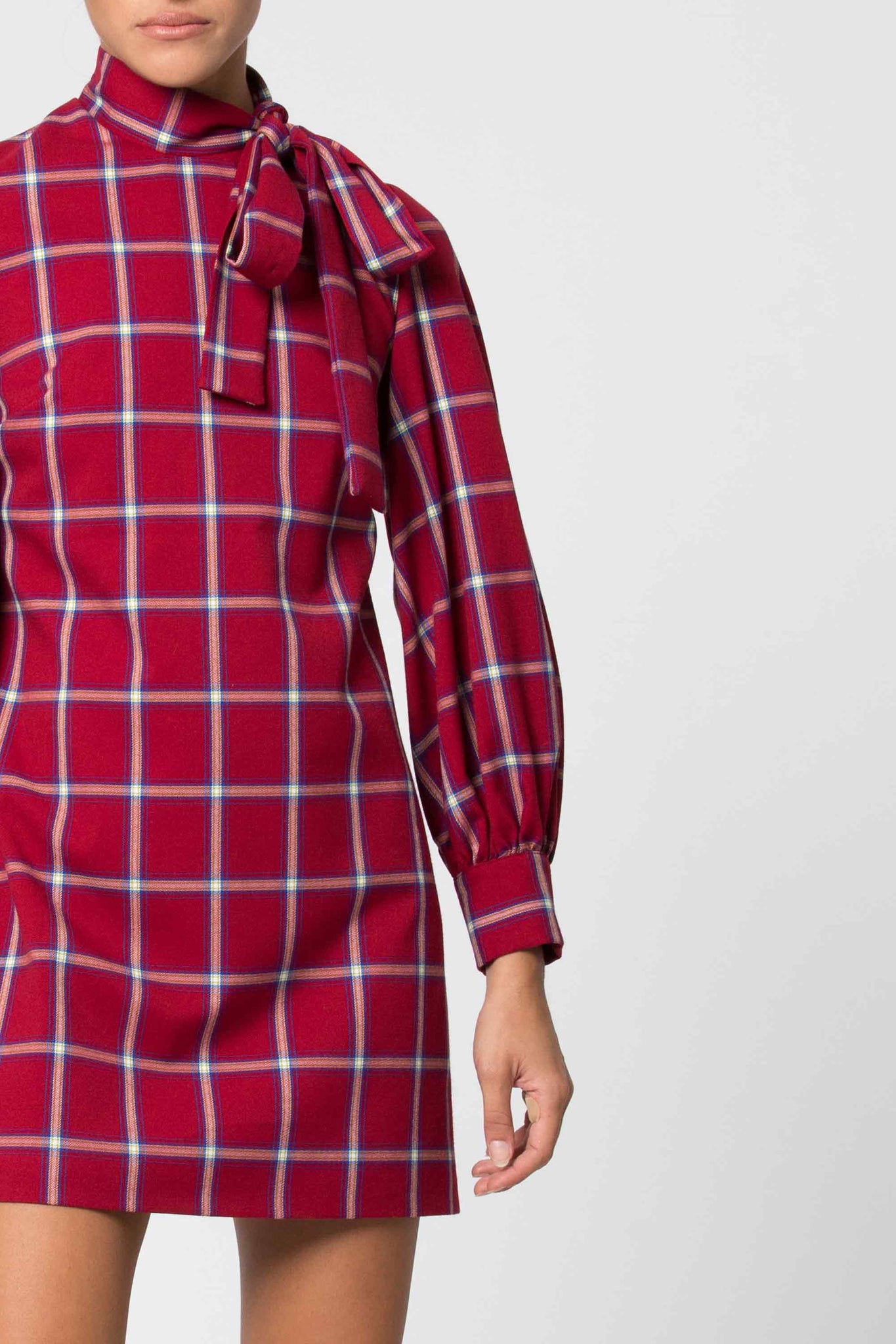 Abito a Quadri Kocca / Bordeaux - Ideal Moda