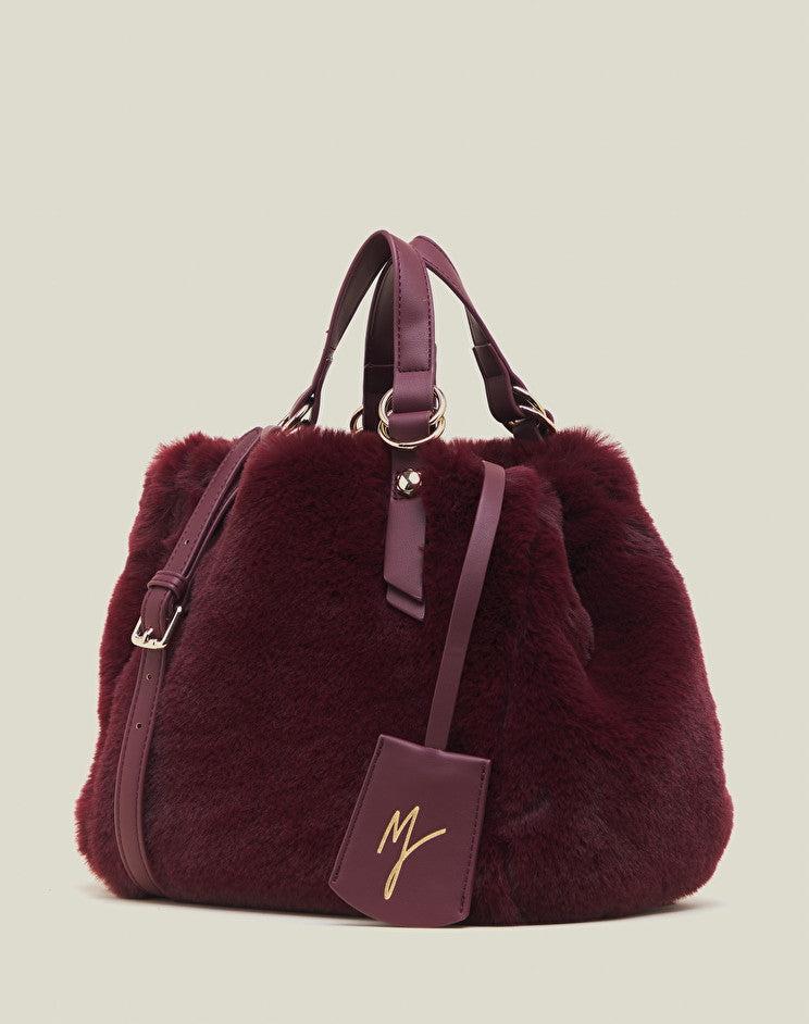 Borsa a Mano in Ecopelliccia Manila Grace / Bordeaux - Ideal Moda