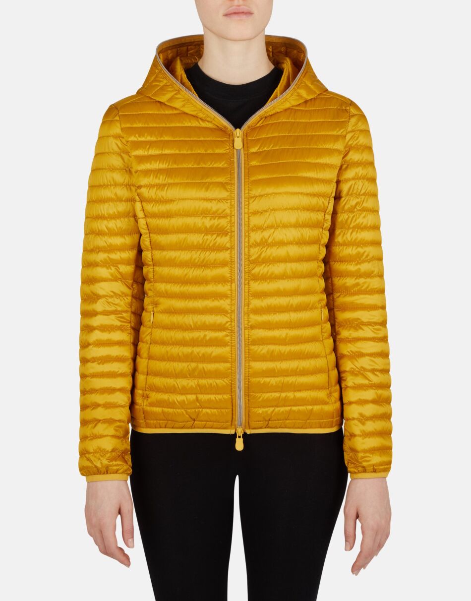 Giubbino Trapuntato con Cappuccio / Giallo - Ideal Moda
