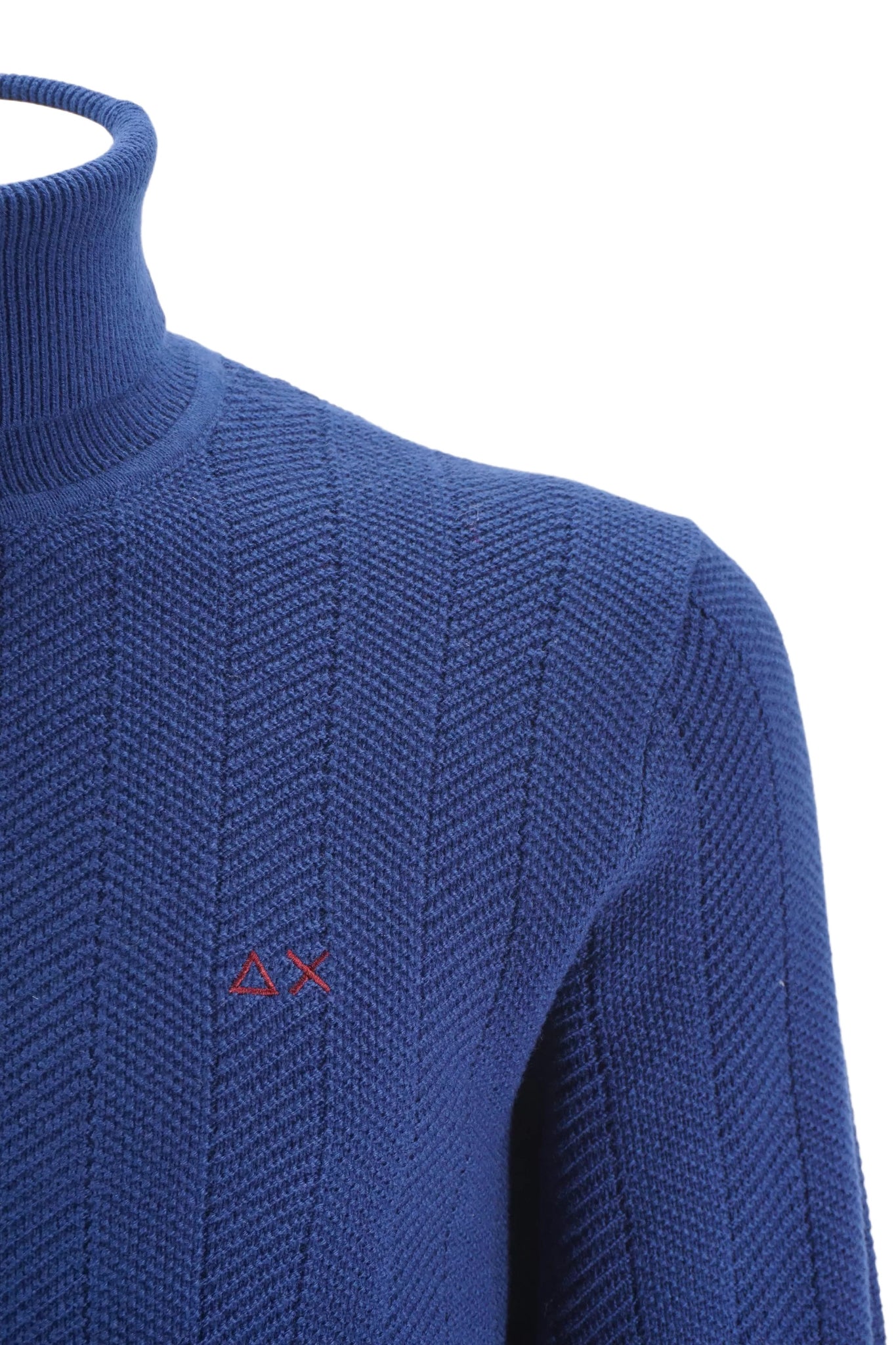 Maglia a Collo Alto con Logo Sun 68 / Blu - Ideal Moda