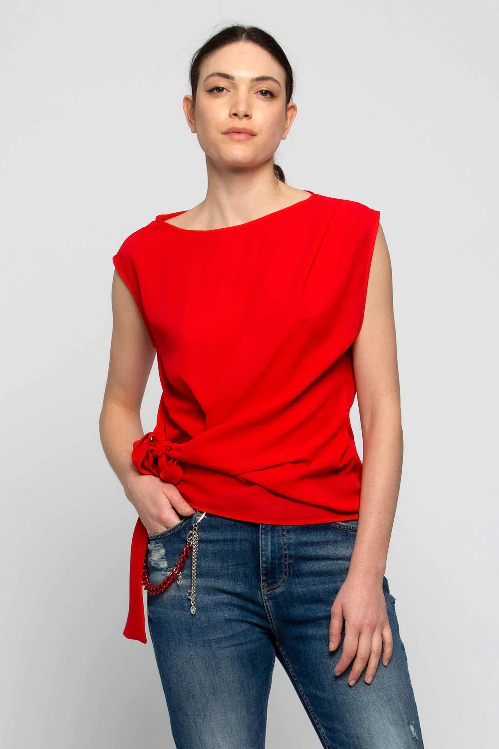 Blusa con Fiocco Kocca / Rosso - Ideal Moda