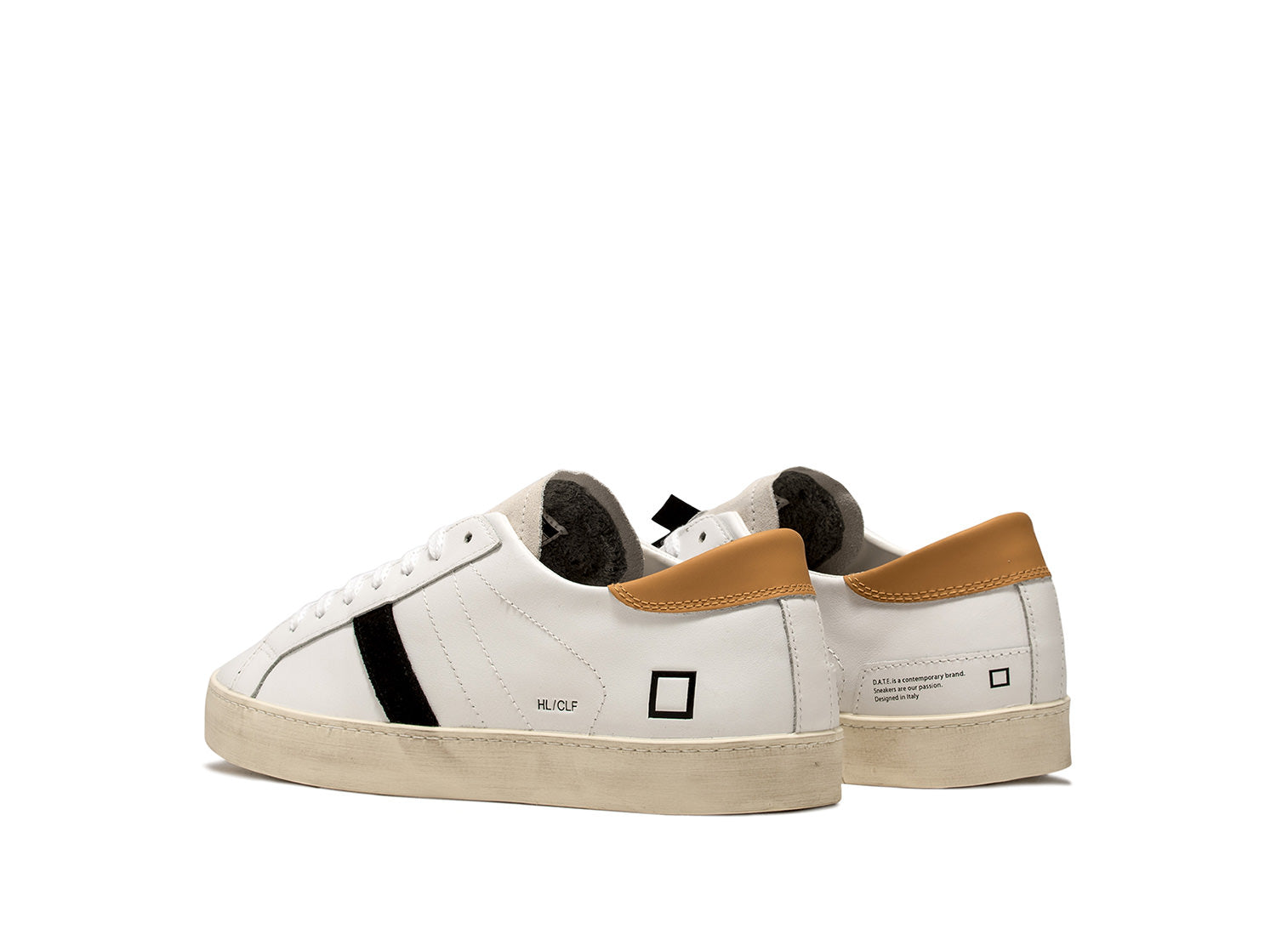 Hill Low Calf White-Orange / Bianco - Ideal Moda