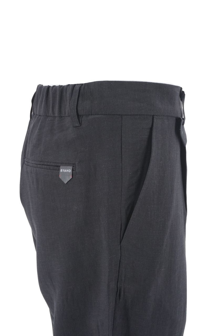 Pantalone in Cotone e Lino / Nero - Ideal Moda
