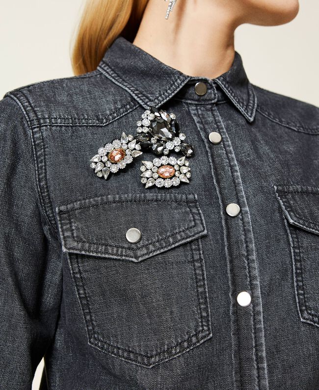 Camicia Twin Set in Jeans / Nero - Ideal Moda