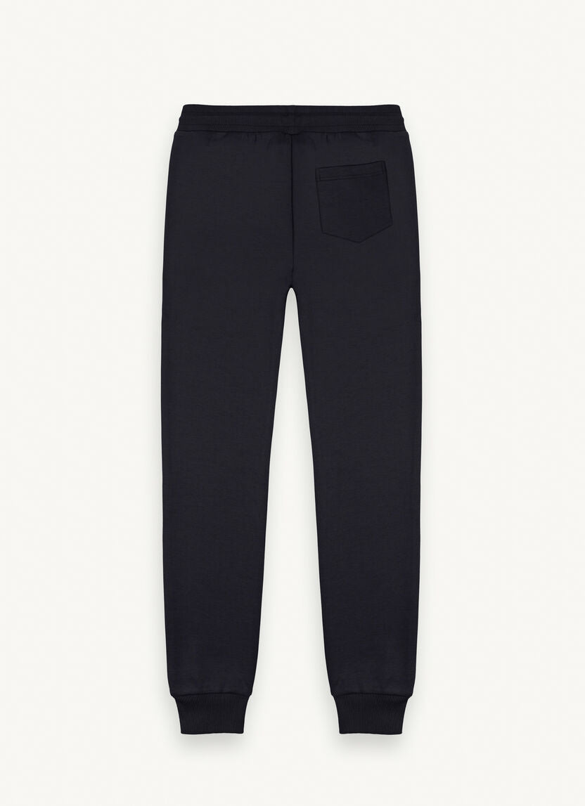 Pantaloni in Felpa con Scritta Transfer / Blu - Ideal Moda