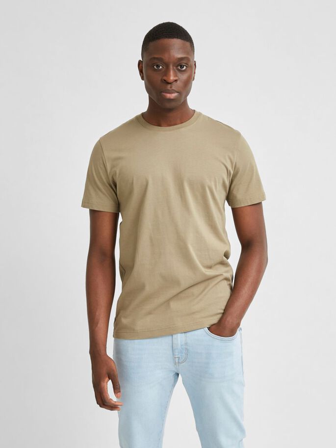 T-Shirt Regular Fit / Beige - Ideal Moda