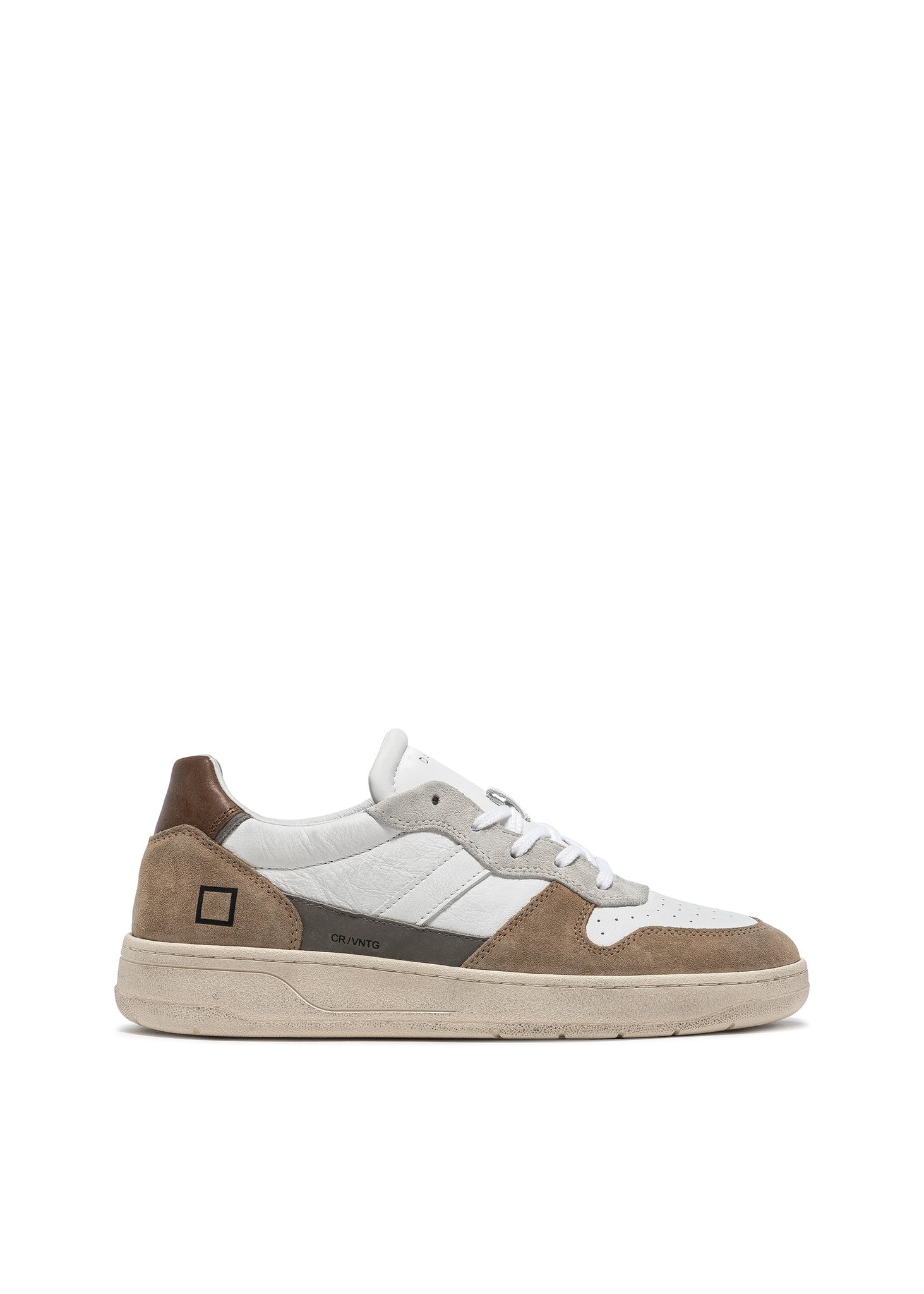 Sneaker DATE in Pelle Court 2.0 Vintage / Bianco - Ideal Moda