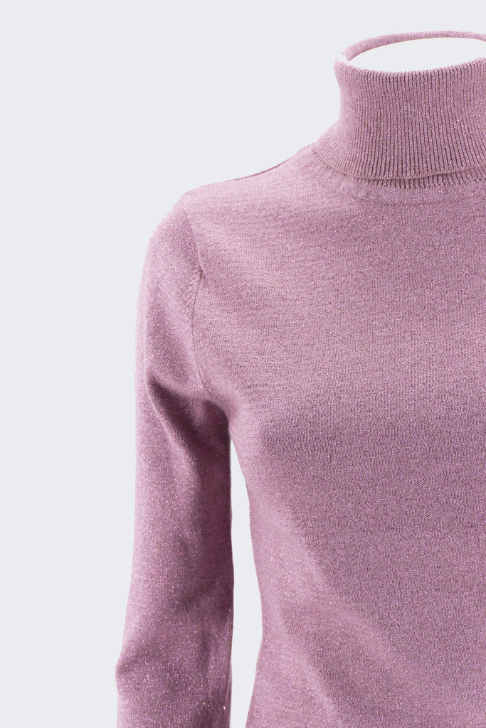 Collo Alto in Lurex / Rosa - Ideal Moda
