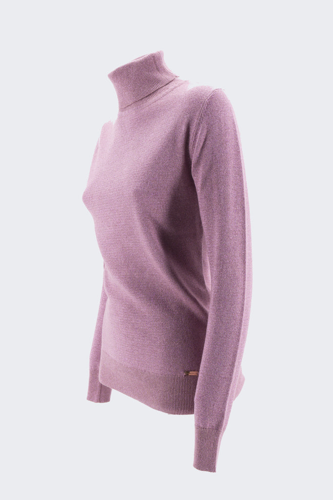 Collo Alto in Lurex / Rosa - Ideal Moda